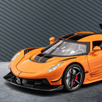 1:22 KNSG Jesko Supercar Alloy Metal Diecast Model Car Sound and Light Pull Back Children'S Toy Collectibles Birthday Gifts Boys