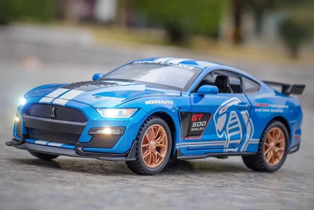 1:32 Ford Mustang Viper GT500 Alloy Sports Car Diecast Model Sound Light Toy Collection of Hobby Decorative Fine Ornaments Gift