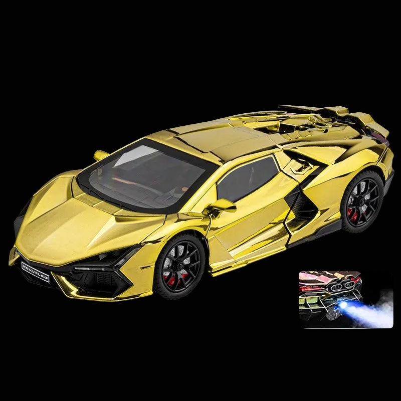 Spray 1:24 Lamborghini Revuelto Countach LP500S Supercar Alloy Metal Diecast Model Car Home Trendy and Desktop Display Ornaments