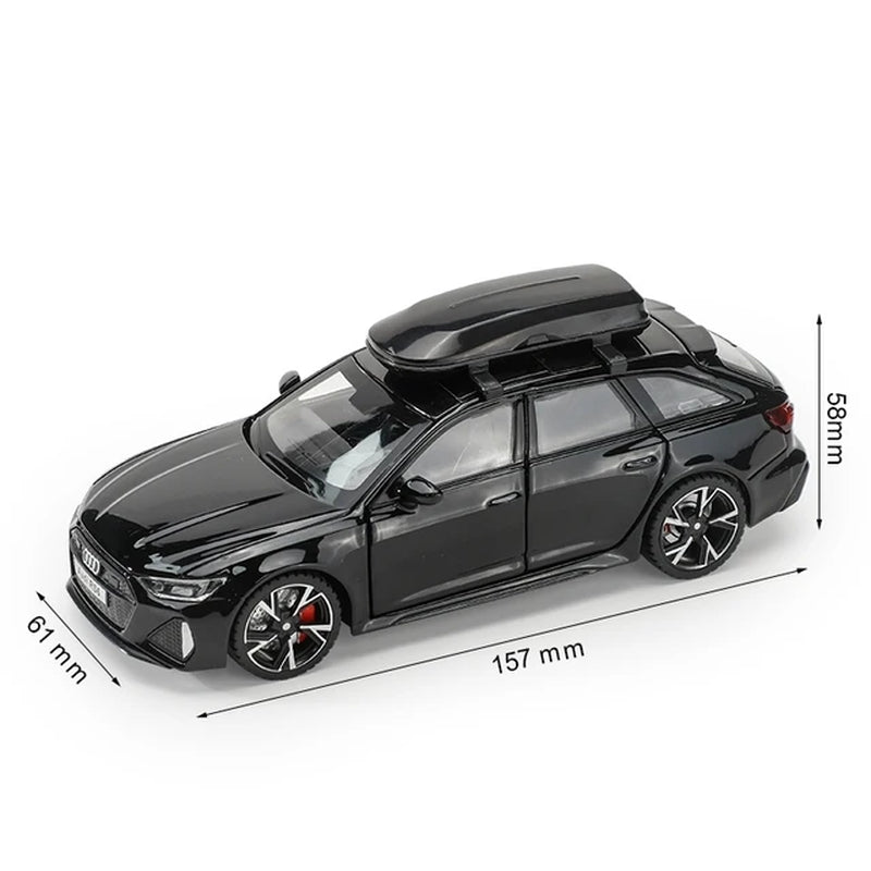 1:32 Audi RS6 Toy Car Model with Sound and Light Doors Opened Alloy Diecast Model Vehicle Collection for Boy Adult Festival Gift