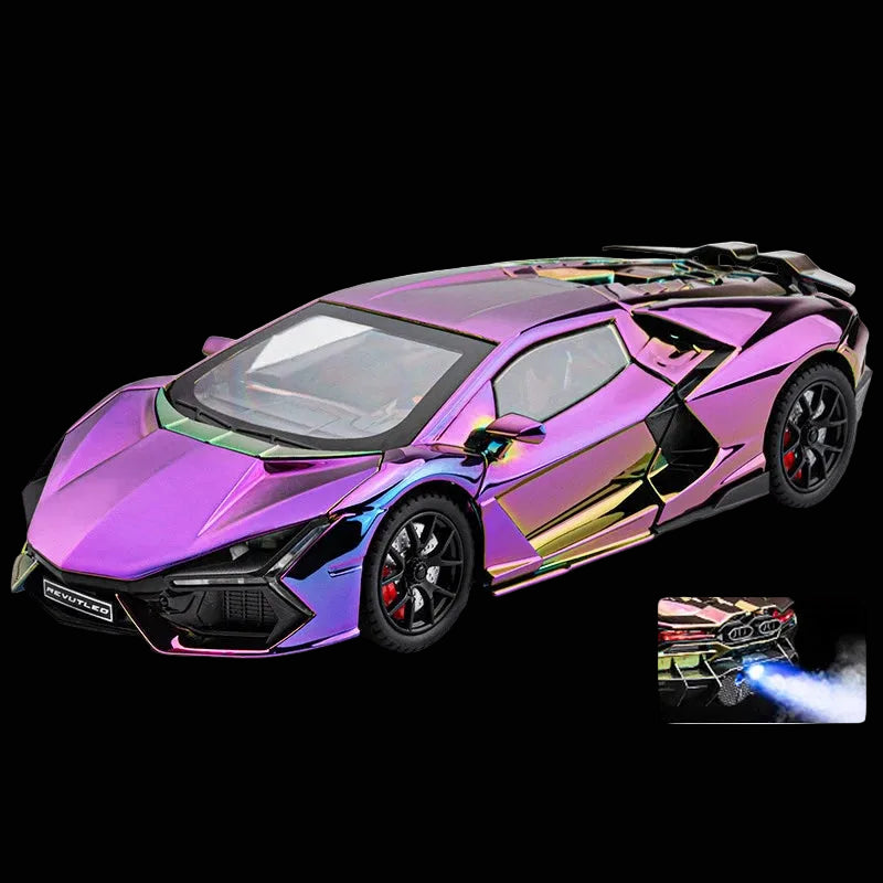 Spray 1:24 Lamborghini Revuelto Countach LP500S Supercar Alloy Metal Diecast Model Car Home Trendy and Desktop Display Ornaments