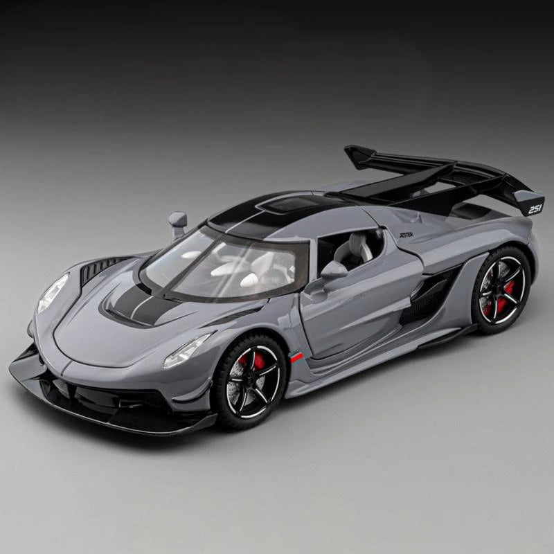 1:22 KNSG Jesko Supercar Alloy Metal Diecast Model Car Sound and Light Pull Back Children'S Toy Collectibles Birthday Gifts Boys
