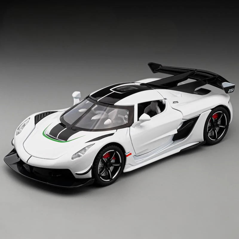 1:22 KNSG Jesko Supercar Alloy Metal Diecast Model Car Sound and Light Pull Back Children'S Toy Collectibles Birthday Gifts Boys