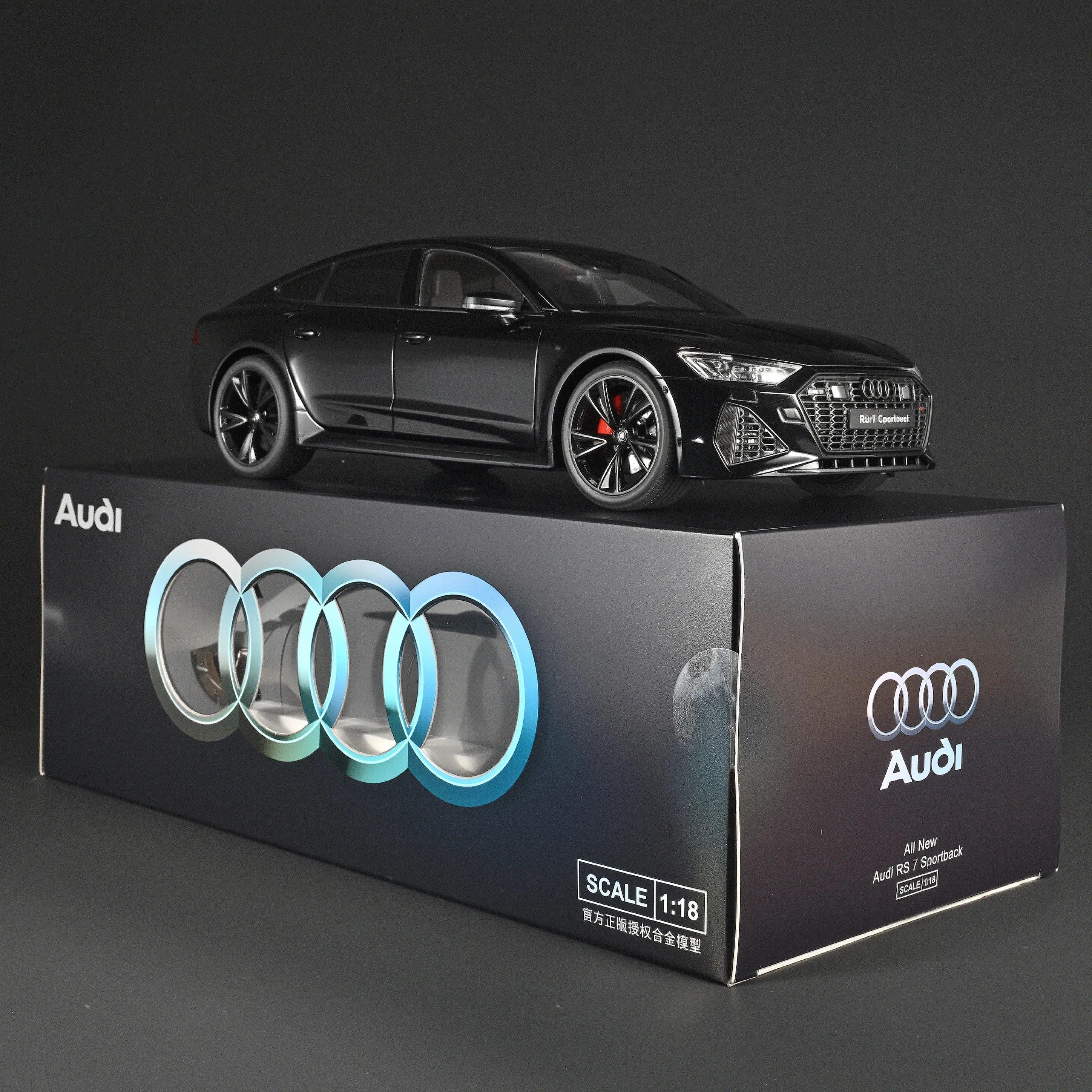 1:18 AUDI RS7 Sportback Four Door Coupe Remote Control Alloy Diecast Model Car Hobby Collecting Decorative Gifts Boyfriend Box