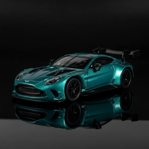 Aston Martin Vantage GT3 verde teal sólido lateral
