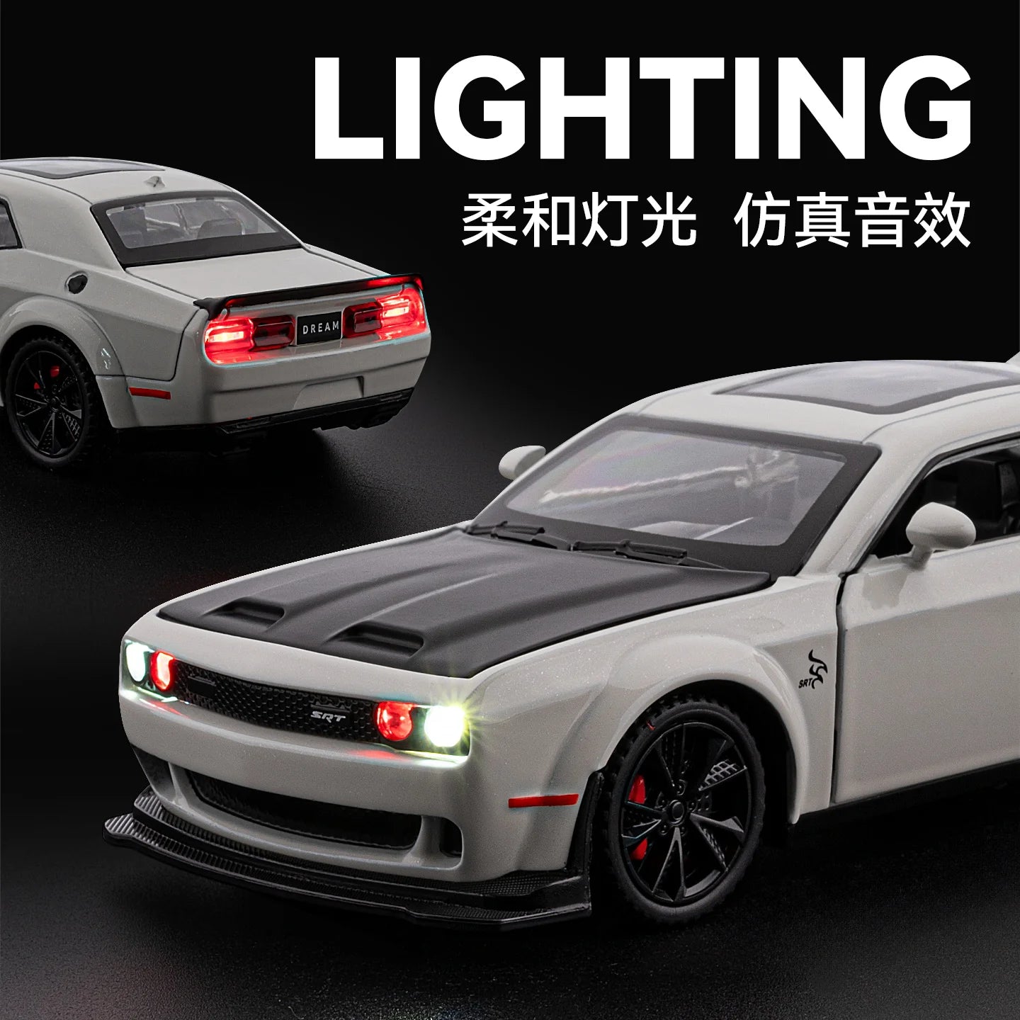 1:32 Dodge Challenger Hellcat Redeye Alloy Metal Diecast Model Car Home Trendy & Desktop Display Ornament Birthday Gift for Boy