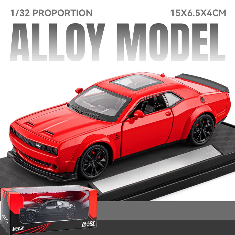 1:32 Dodge Challenger Hellcat Redeye Alloy Metal Diecast Model Car Home Trendy & Desktop Display Ornament Birthday Gift for Boy