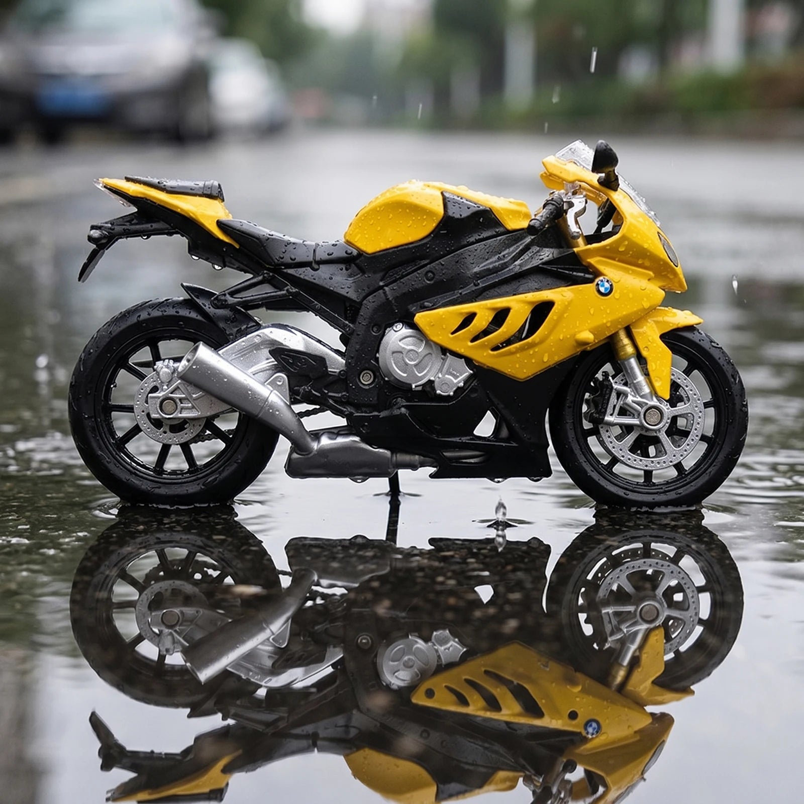CCA 1:12 BMW S1000RR GULF Superbike Alloy Metal Diecast Model Motorcycle Miniature Holiday Present & Home Trendy Ornament Friend