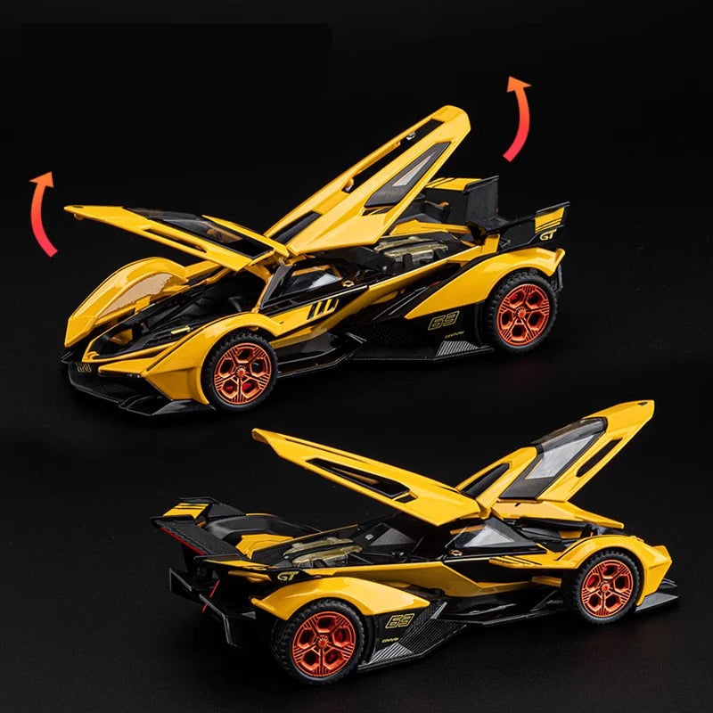 1:32 Lamborghini V12 Vision GT Gran Turismo Supercar Alloy Model Car Diecast Sound & Light Toys Children Vehicle Gifts for Kids