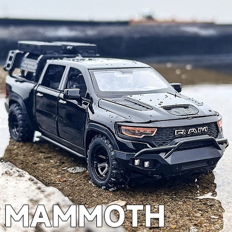 1:32 Dodge RAM 1000 TRX Mammoth Picku Alloy Car Model Sound and Light Pull Back Children'S Toy Collectibles Birthday Gift