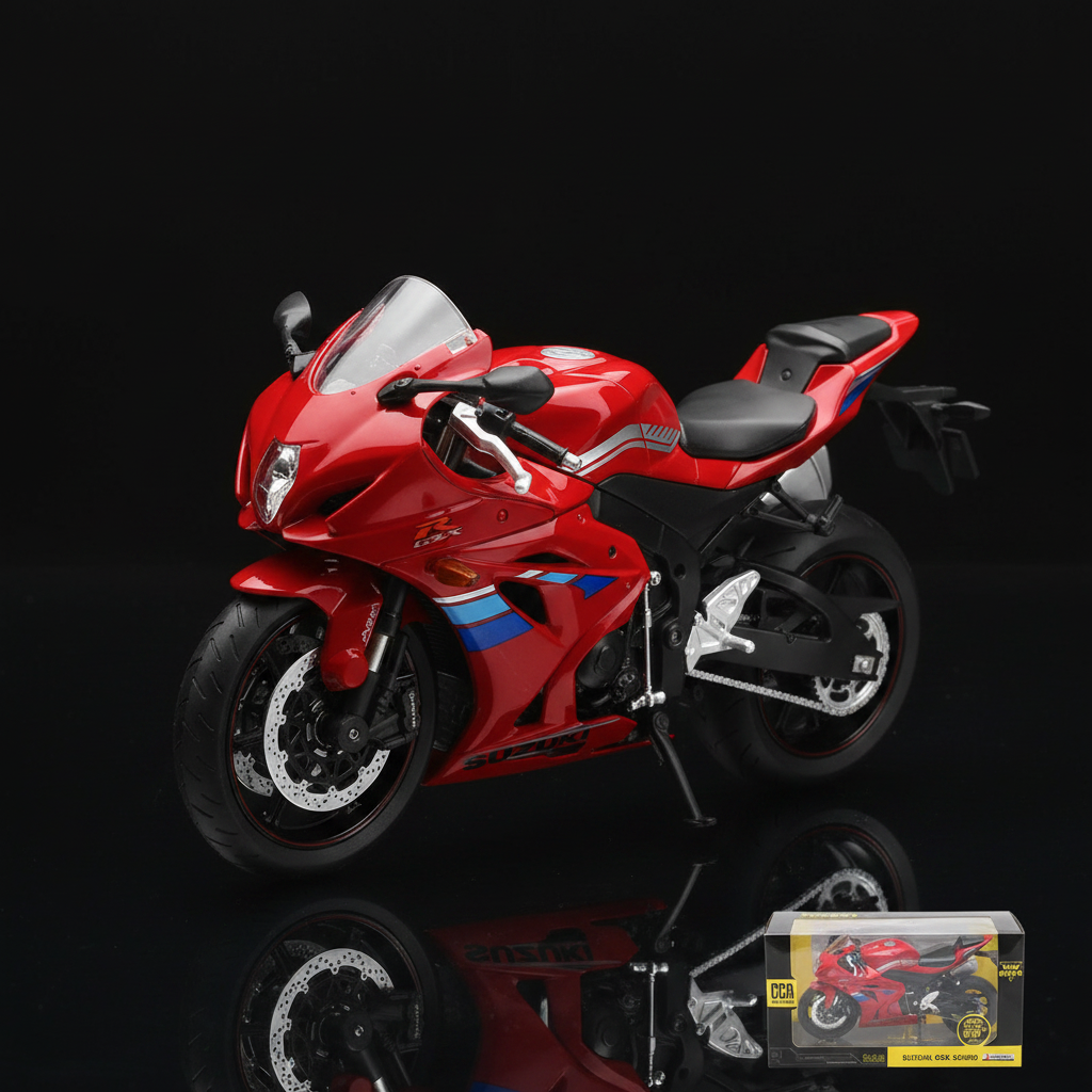 GSX-R1000 rojo con caja