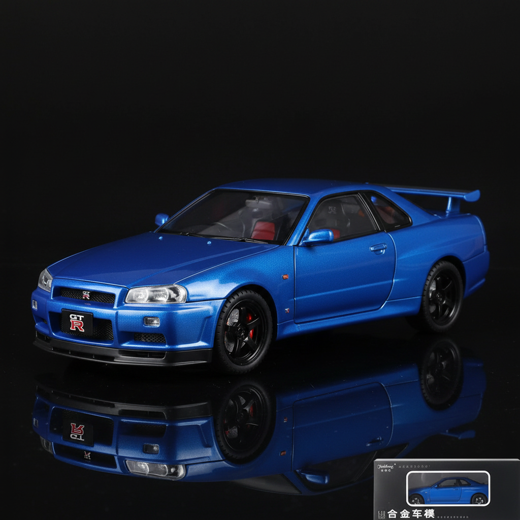 GTR R34 azul con caja