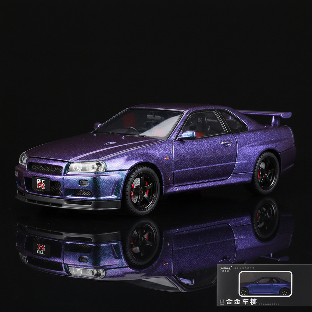 GTR R34 violeta con caja