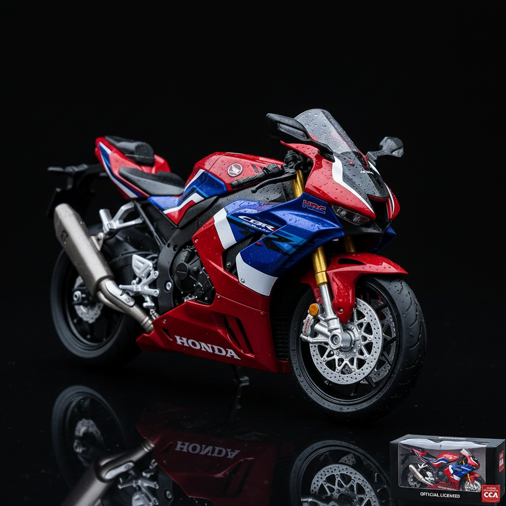 Honda CBR1000RR-R rojo fondo negro reflectivo
