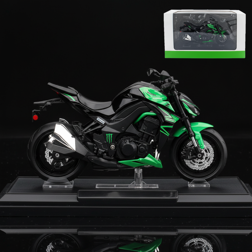 Kawasaki Z1000 verde con caja