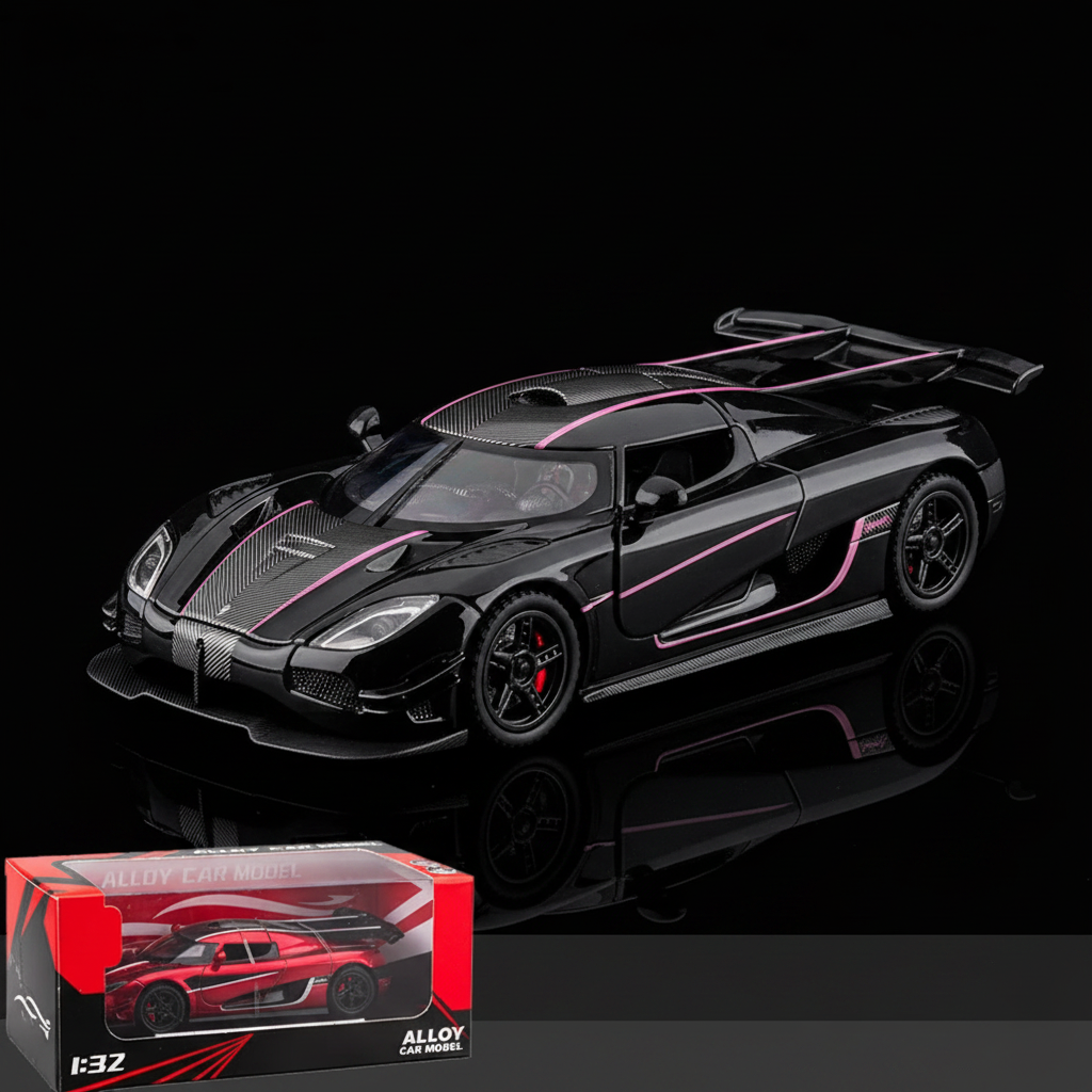 Koenigsegg One:1 negro con caja