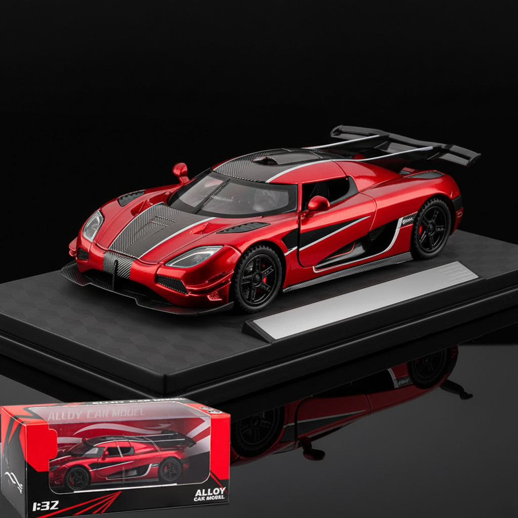 Koenigsegg One:1 rojo con caja
