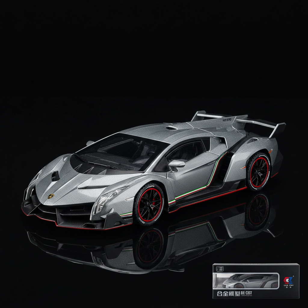 Lamborghini Veneno gris con caja