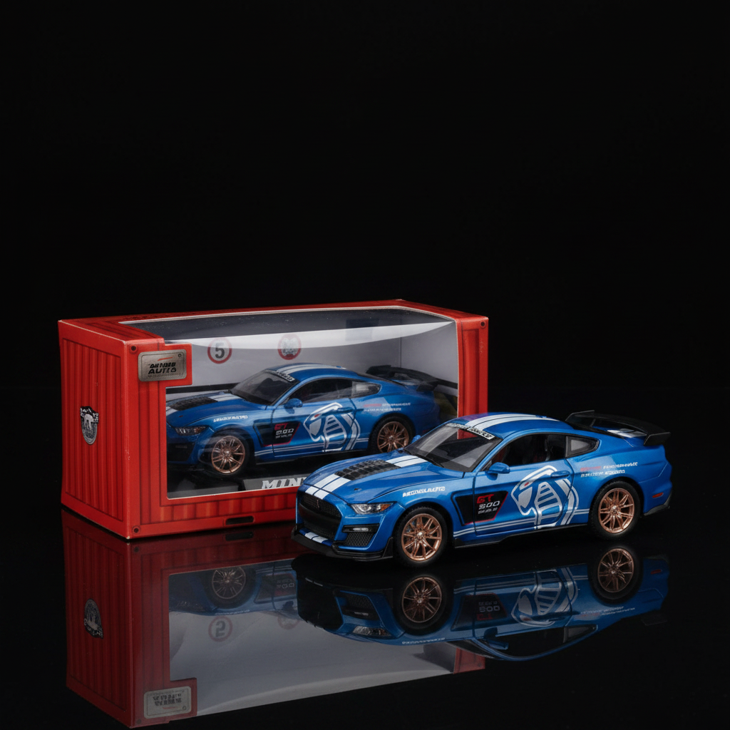 Mustang Shelby GT500 Azul con Caja