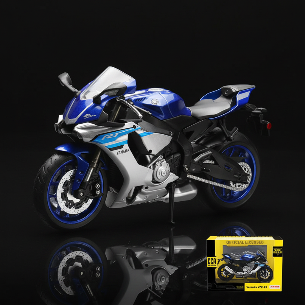 YZF-R1 azul con caja