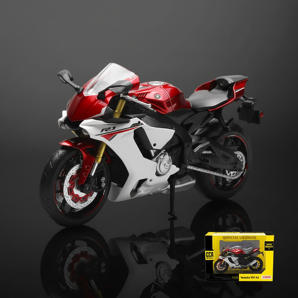 YZF-R1 rojo con caja